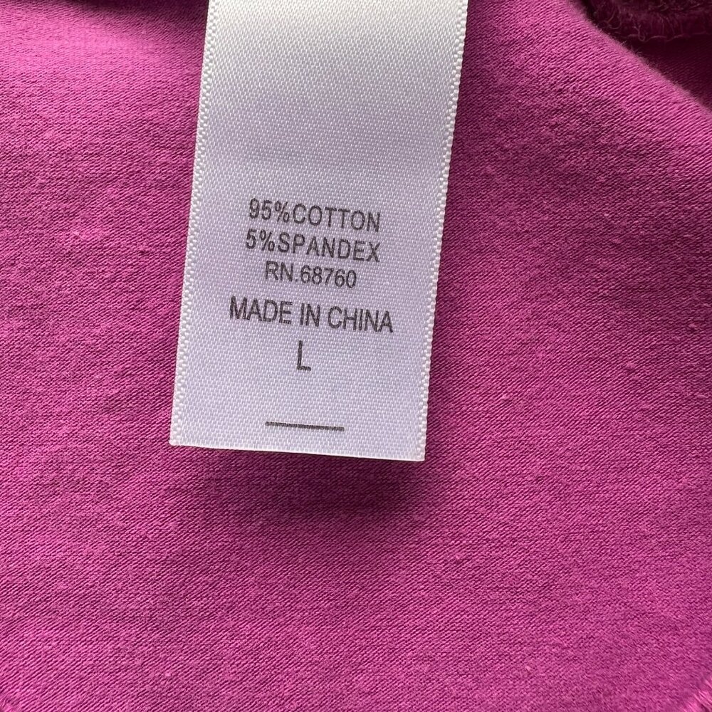 So Cal Rose Design Graphic V-Neck T-Shirt Pink Cotton/Spandex Blend Womens Sz L - Picture 6 of 7